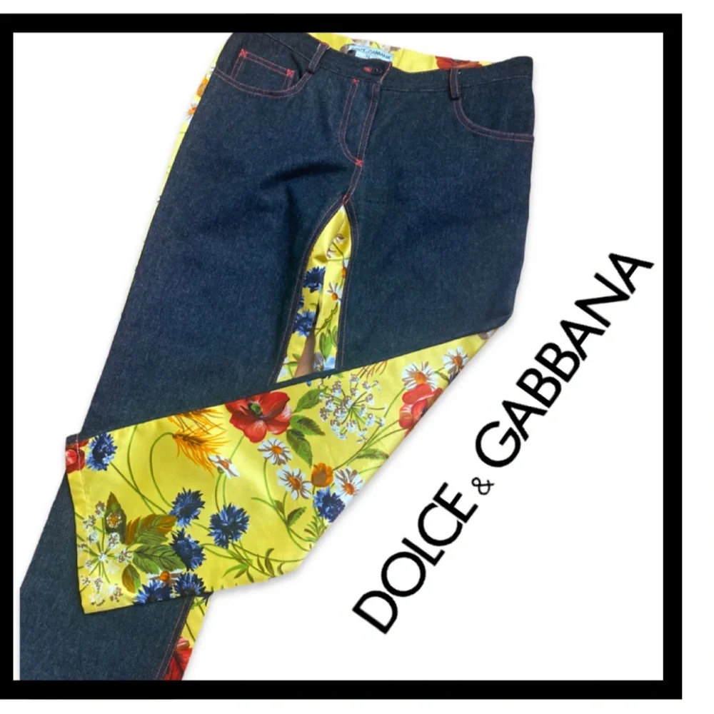 Archival Dolce & Gabbana F/W 1999 Silk-Denim Hybrid Runway Pants
